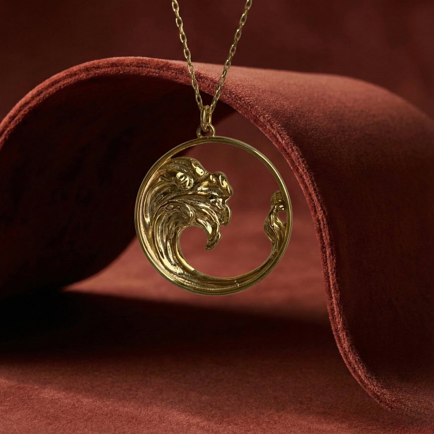 Dalga Motifli Kolye - 14K Altın Kaplama