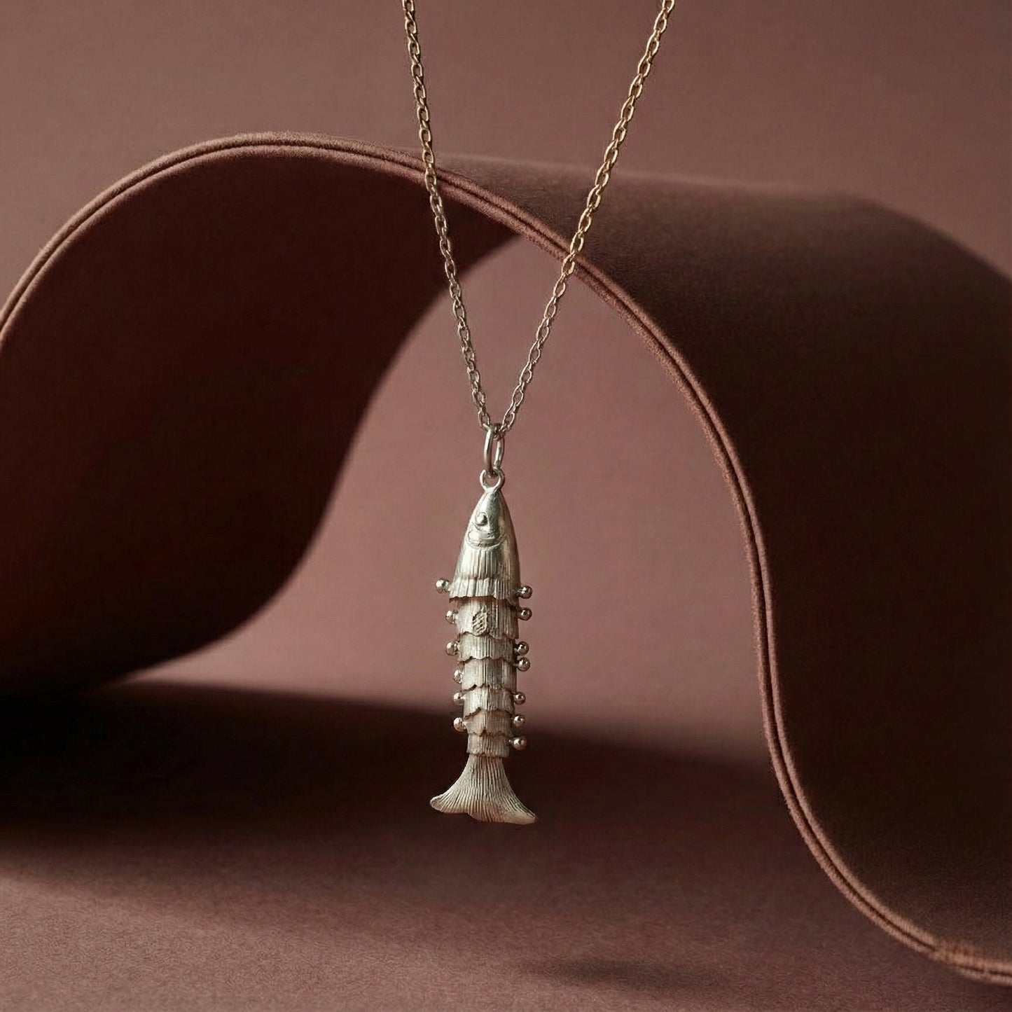 Hareketli Balık Figürlü Kolye - 925 Ayar Gümüş