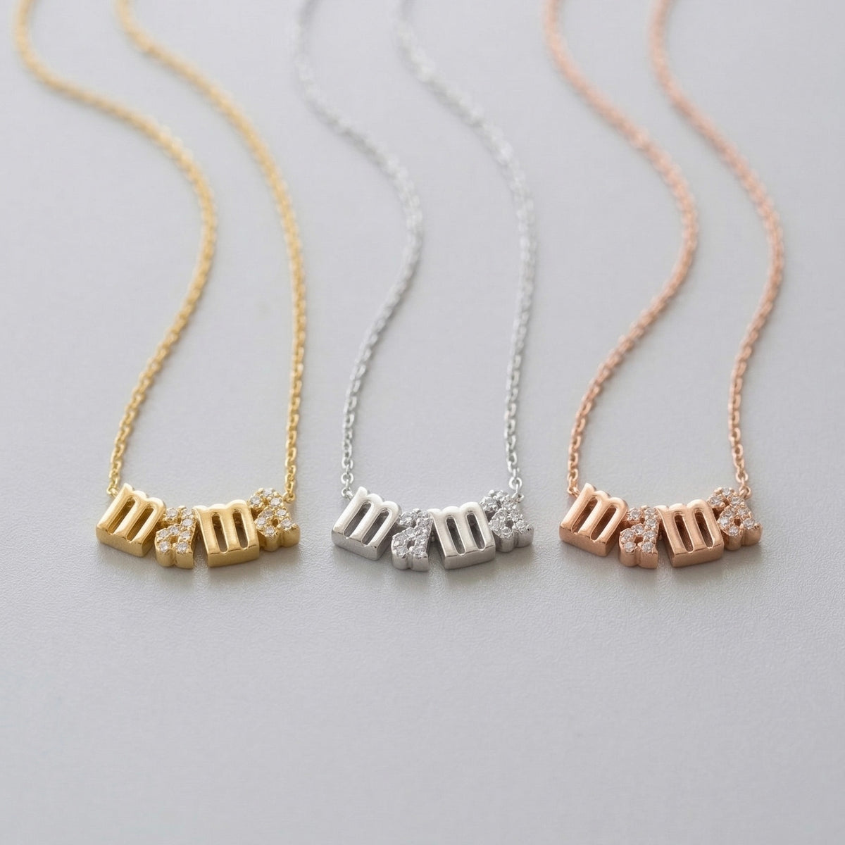 Mama Letter Kolye – 925 ayar gümüş anne kolye, Minon (görsel 4)