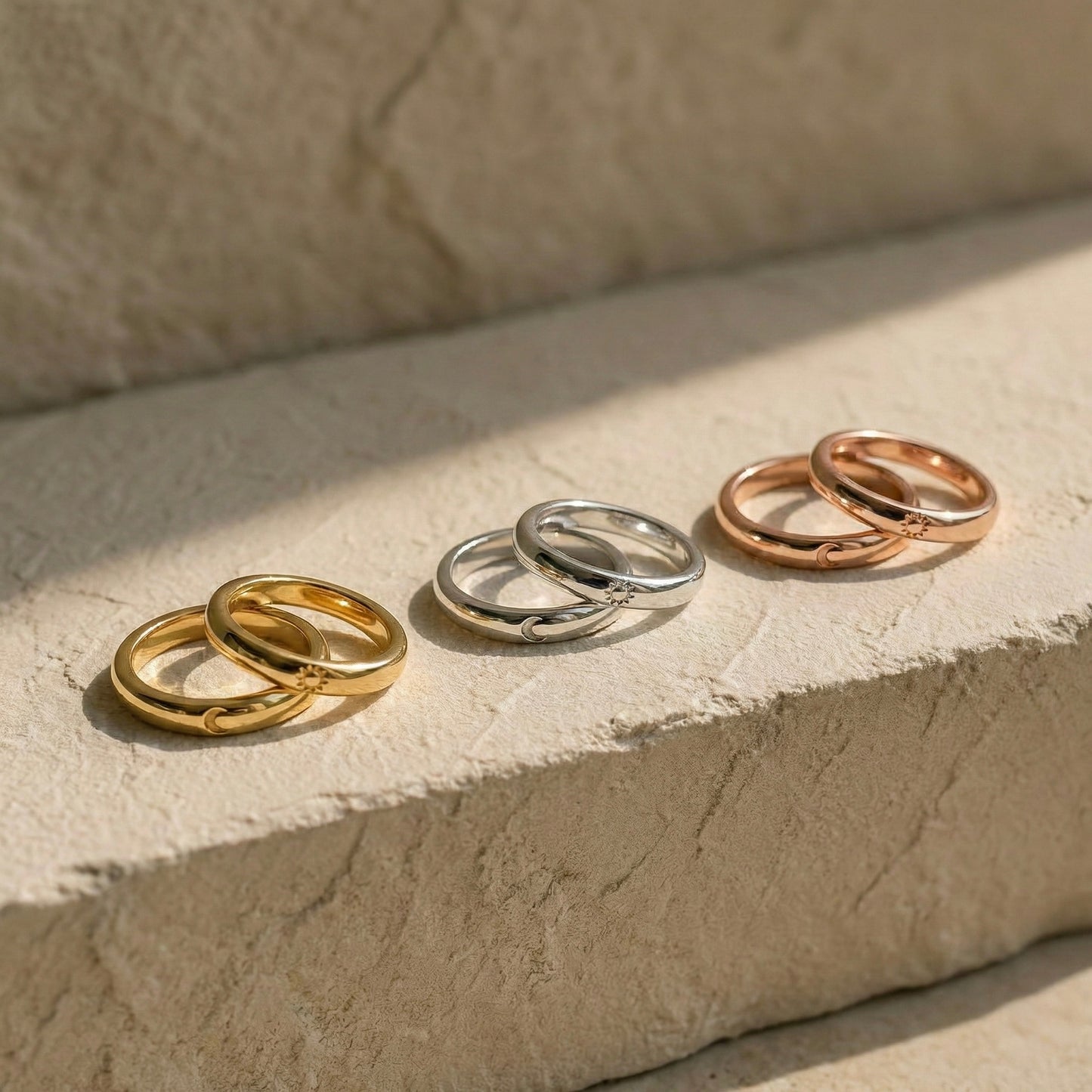Sol & Luna Couple Yüzük Seti