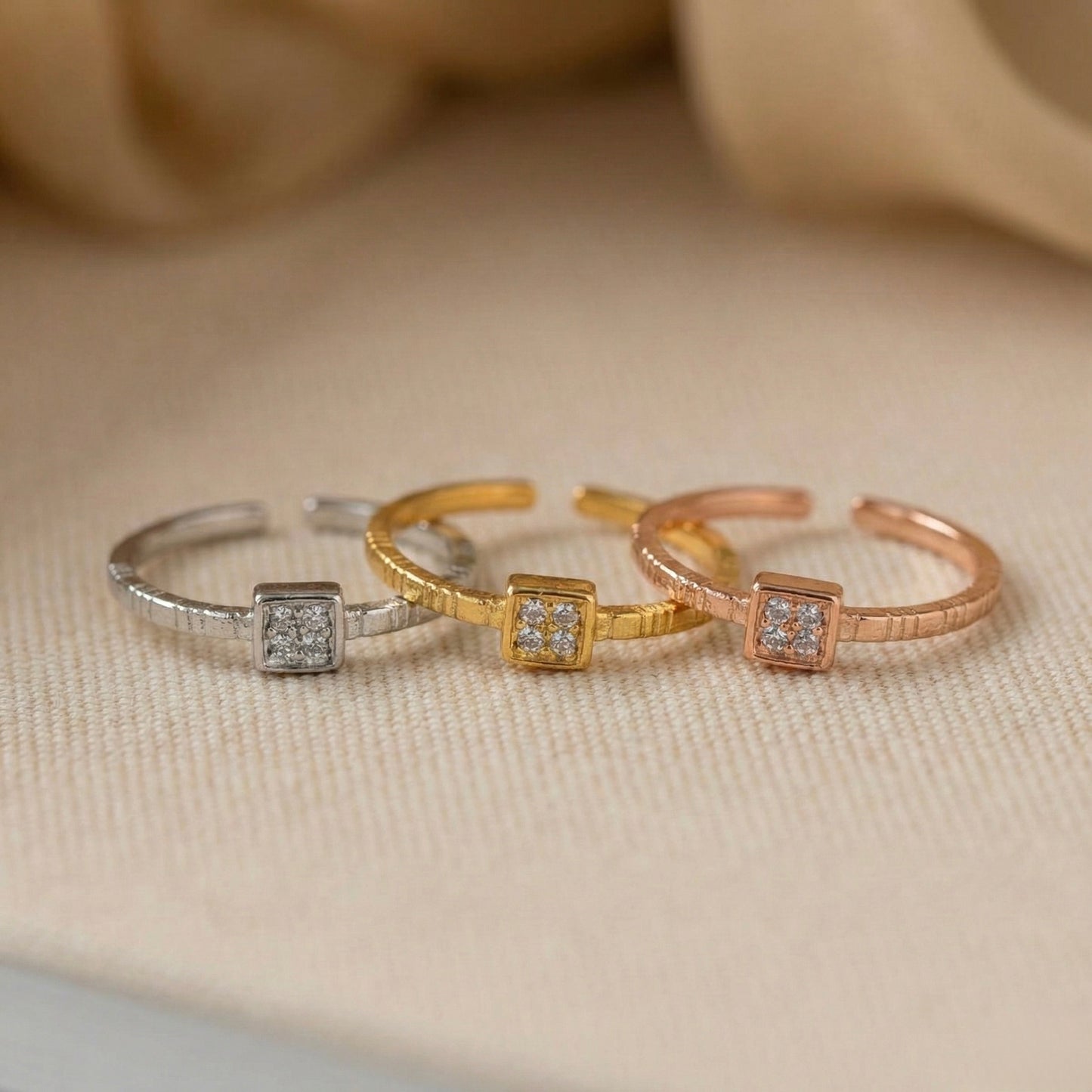 Linear Square Yüzük