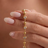 Beaded Heart Bileklik – 925 ayar gümüş kalp bileklik, Minon