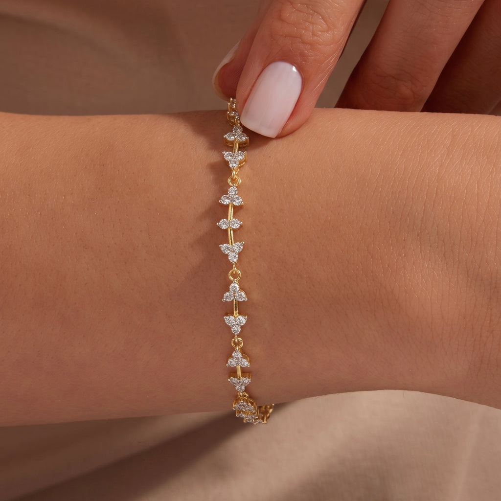 Floral Cluster Bileklik – 925 ayar gümüş çiçek bileklik, Minon (görsel 3)