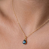 Blue Birthstone Kolye – 925 ayar gümüş doğum taşı kolye, Minon