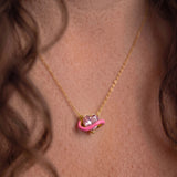 Enamelled Heart Kolye – 925 ayar gümüş kalp kolye, Minon