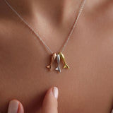 Tri-Color Fish Charm Kolye – 925 ayar gümüş balık kolye, Minon